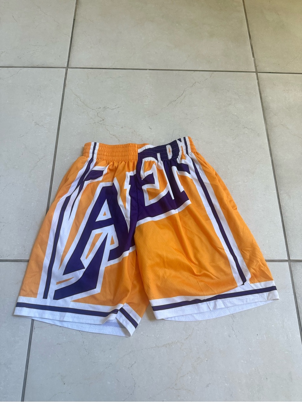 Men's/ unisex Los Angeles Style Purple & Gold Basketball Shorts